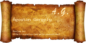 Ágoston Gergely névjegykártya