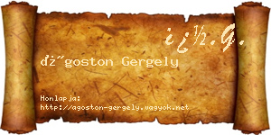 Ágoston Gergely névjegykártya