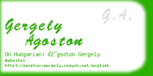 gergely agoston business card